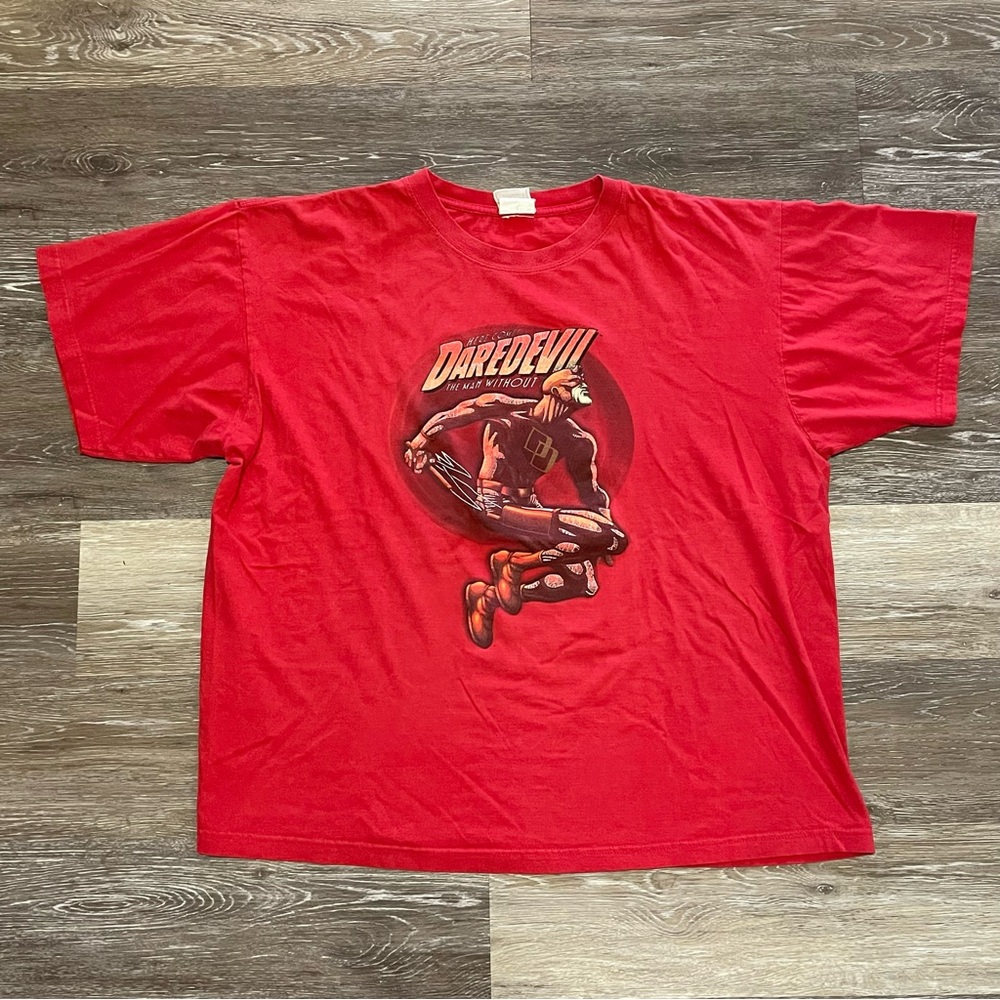 Vintage Y2K Marvel Daredevil T Shirt Men's Size XL Red Novel Teez Tag 2000s